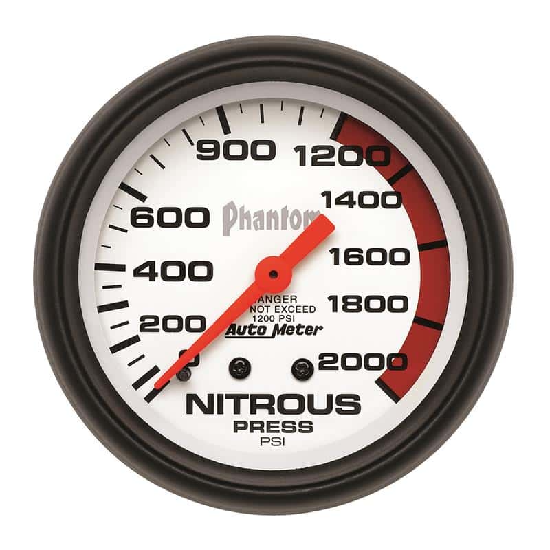AutoMeter — Autometer Phantom 66.7mm 0-2000 PSI Mechanical Nitrous Pressure Gauge
2-5/8" NITROUS, 0-20 - view 2
