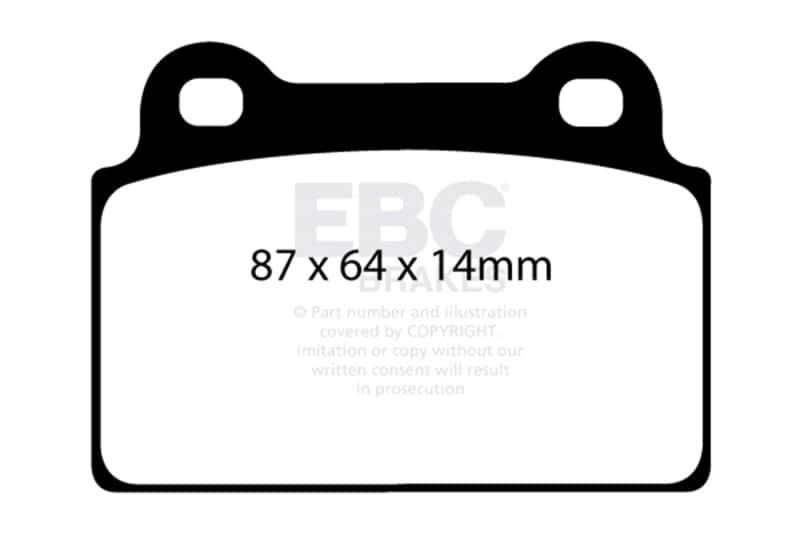 EBC — EBC 08-16 Mitsubishi Lancer Evo 10 2.0 Turbo (1 piece rotor) Bluestuff Rear Brake Pads
Disc Brake Pad - view 4