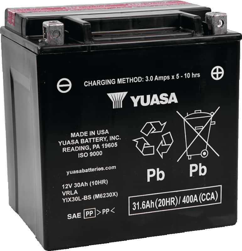 Yuasa Battery — Yuasa YIX30L-BS-PW High Performance Maintenance Free AGM 12-Volt Battery w/Bottle - view 1