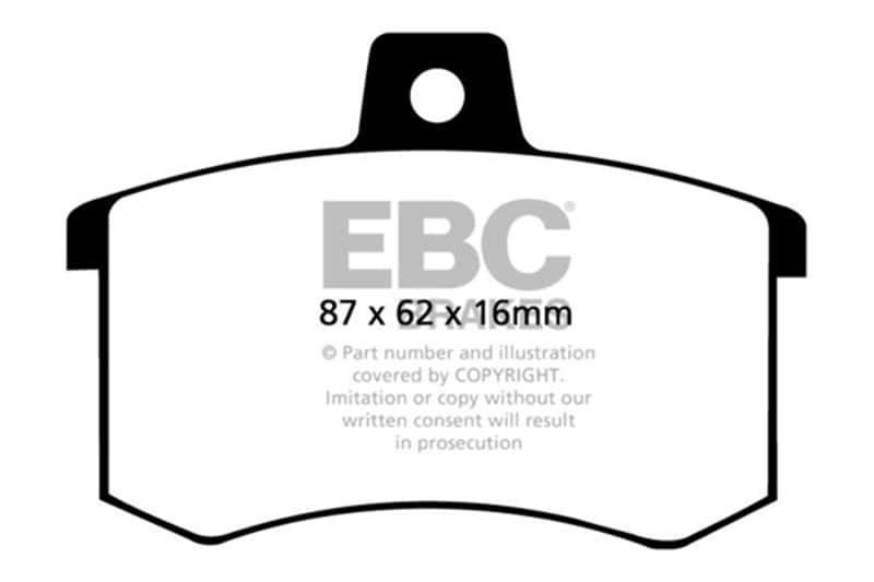 EBC — EBC 91-95 Alfa Romeo 164 2.0 Turbo Ultimax2 Rear Brake Pads
Disc Brake Pad - view 2