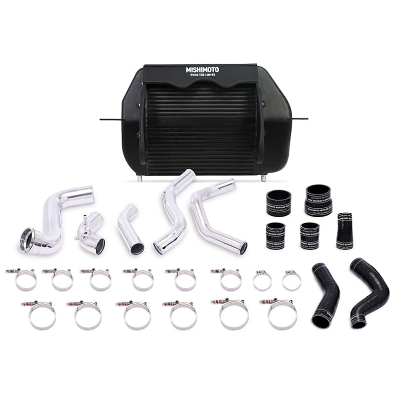 Mishimoto — Mishimoto 2011-2014 Ford F-150 EcoBoost Black Intercooler w/ Polished Pipes - view 1
