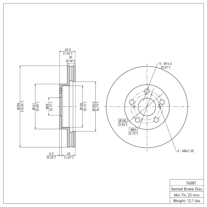 DFC — DFC 10-17 Lexus CT200H Front GeoSPEC Coated Rotor
DFC Brake Rotor - view 6