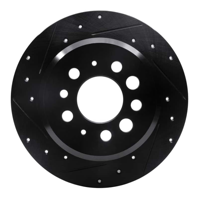R1 Concepts — R1 67-74 Volvo 142 Rear Left Drilled & Slotted Black Brake Rotor
R1 Brake Rotor Drill - view 1