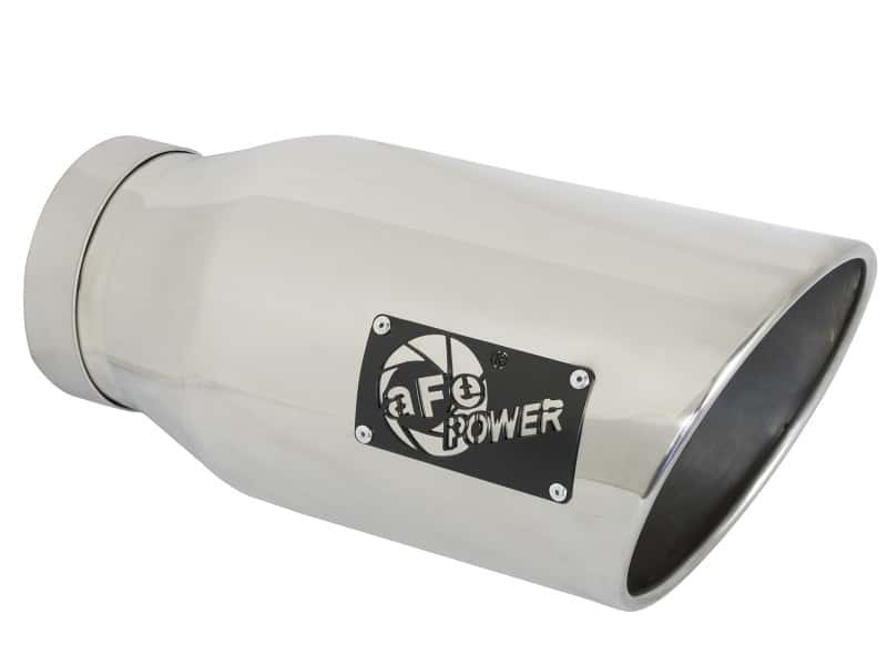 aFe — aFe ATLAS 5in DPF-Back Alum Steel Exhaust System w/Polished Tip 19-20 Ram Diesel Trucks L6-6.7L (td)
DPF-Back Exhaust - view 3