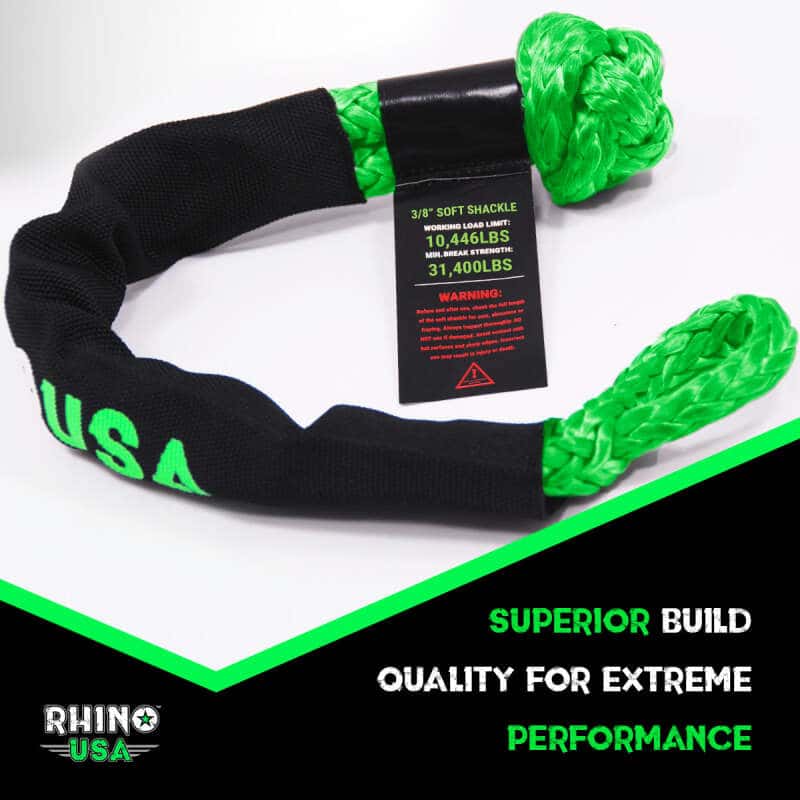 Rhino USA — Rhino USA Synthetic Soft Shackle (2Pk 3/8InX22In) (Green)
Winch Shackle - view 2