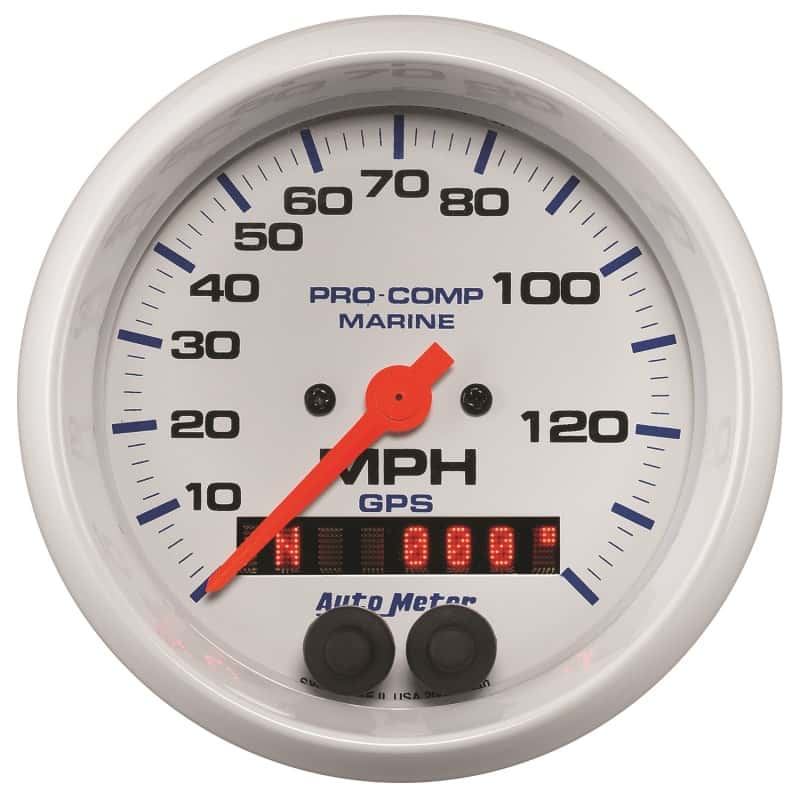 AutoMeter — Autometer Gauge GPS Speedometer 3-3/8in 140 MPH Marine White Gauge
3.4" SPD GPS 140 MW - view 1