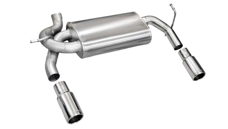 CORSA Performance — Corsa 2007-2011 Jeep Wrangler 3.8L/12-14 Wrangler 3.6L Polished Sport Axle-Back Exhaust
Exhaust - view 1