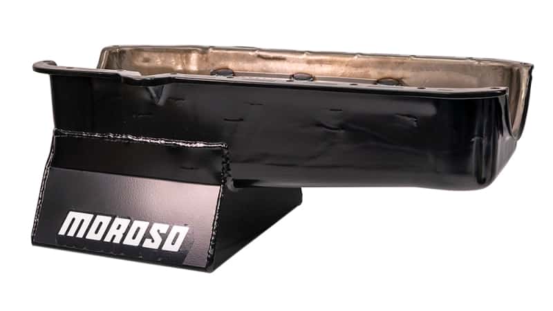 Moroso — Moroso 80-85 Chevrolet SBC (w/Passenger Side Dipstick) Wet Sump 7qt 8.25in Steel Oil Pan - Black - view 1