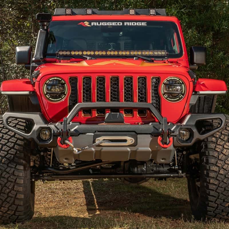 Rugged Ridge — Rugged Ridge Venator Front Bumper W/Overrider & Winch Tray JL
OFFROAD_BUMPERS
Bumper- Front - view 6