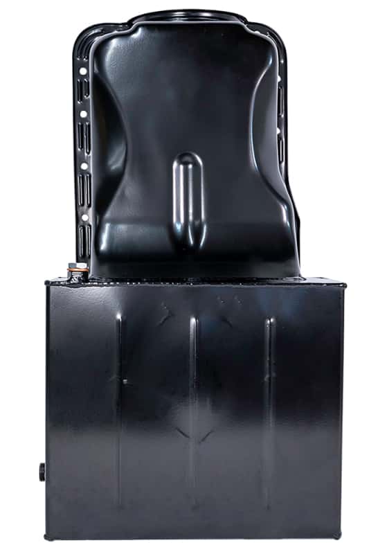 Moroso — Moroso Ford 351W (w/Front Sump) Kicked Out Road Race Baffled 9qt 8in Steel Oil Pan - view 4