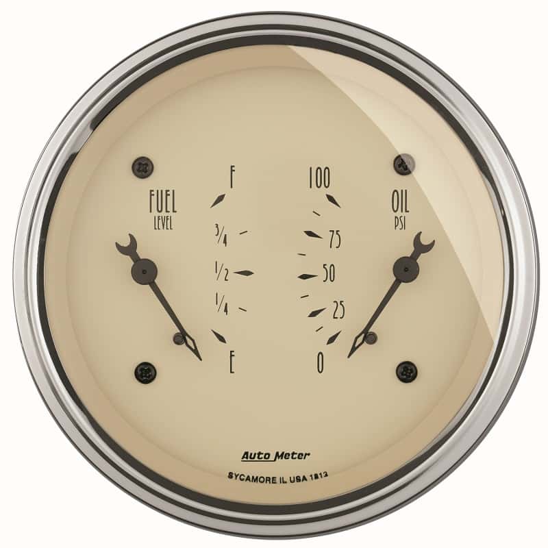 AutoMeter — AutoMeter Antique Beige Oil/Fuel Dual Gauge
GA 3.4" OIL/FU 240AB - view 2