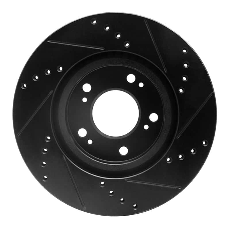 R1 Concepts — R1 04-12 Mitsubishi Galant Front Left Drilled & Slotted Black Brake Rotor
R1 Brake Rotor Drill - view 5