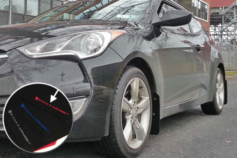 Rally Armor — Rally Armor 12-18 Hyundai Veloster Black UR Mud Flap w/ Red Logo
Mud Flap - view 2