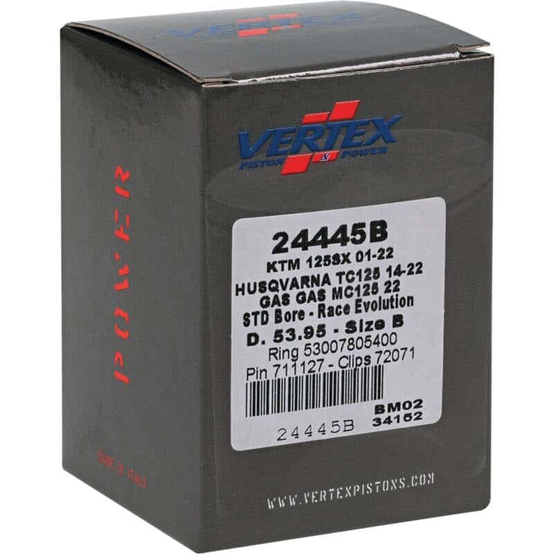 Vertex Pistons — Vertex Piston 01-24 KTM 125 SX 125cc Cast Race Evolution Piston Kit - view 5