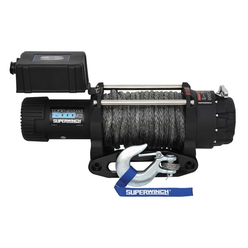 Superwinch — Superwinch 15000 LBS 12V DC 15/32in x 78ft Synthetic Rope Tiger Shark 15000SR Winch - view 4