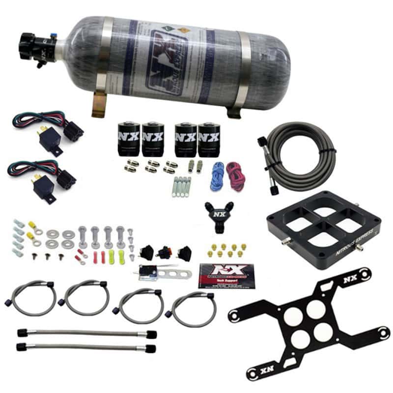Nitrous Express — Nitrous Express Dry Quad Stage Billet Crossbar Plate System 100-2000hp (4500Flange) w/12lb Bottle
Injection System Kit - view 1