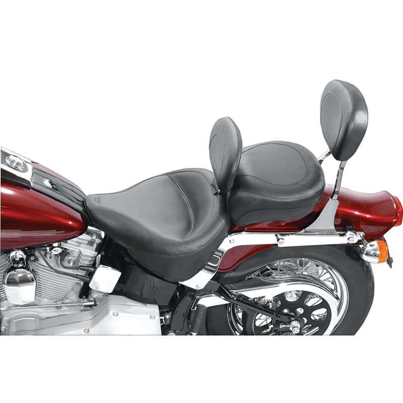 Mustang Motorcycle — Mustang 84-06 Harley Standard Rear Tire Wide Touring Vintage Solo Seat w/Driver Backrest - Black - view 1