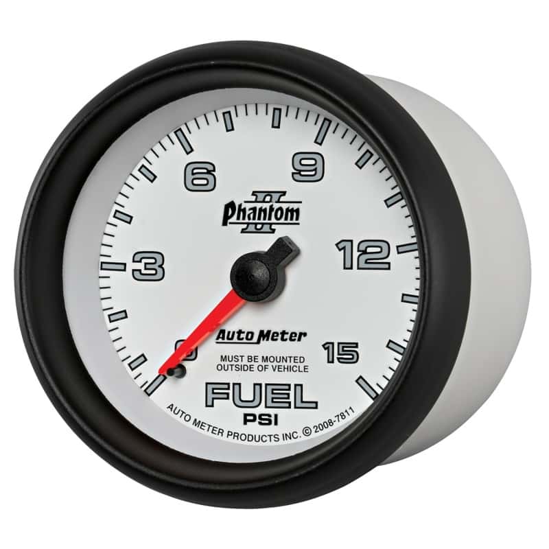AutoMeter — Autometer Phantom II 2-5/8in 0-15PSI Mechanical Fuel Pressure Gauge
2-5/8" FUEL PRESS, 0 - view 8