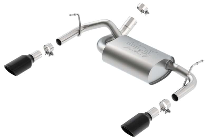 Borla — Borla 12-14 Jeep Wrangler JK 2/4Dr Rr Section ATAK Single Square Rlld Angle-Cut Black Chrome Exhaust
Axle-Back System
ExhstSysKt - view 4