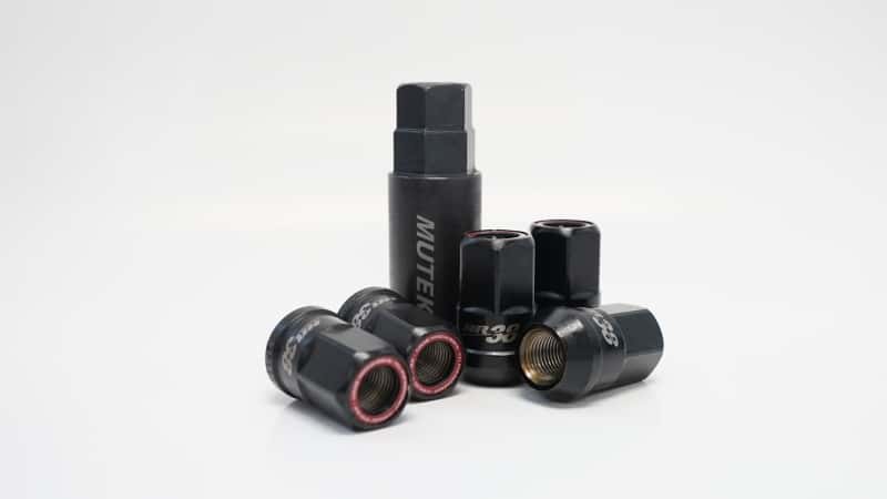 Wheel Mate — Wheel Mate Muteki HR38 Open End Lug Nuts 12x1.50 Black Chrome / Blue Ring - view 1