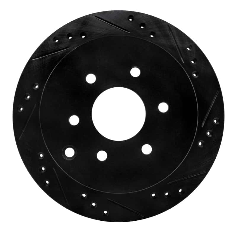 R1 Concepts — R1 05-25 Nissan Frontier Rear Right Drilled & Slotted Black Brake Rotor
R1 Brake Rotor Drill - view 1