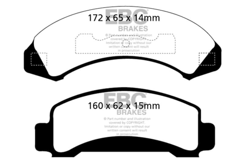 EBC — EBC 87-88 Ford Aerostar 2.3 Ultimax2 Front Brake Pads
Disc Brake Pad - view 1