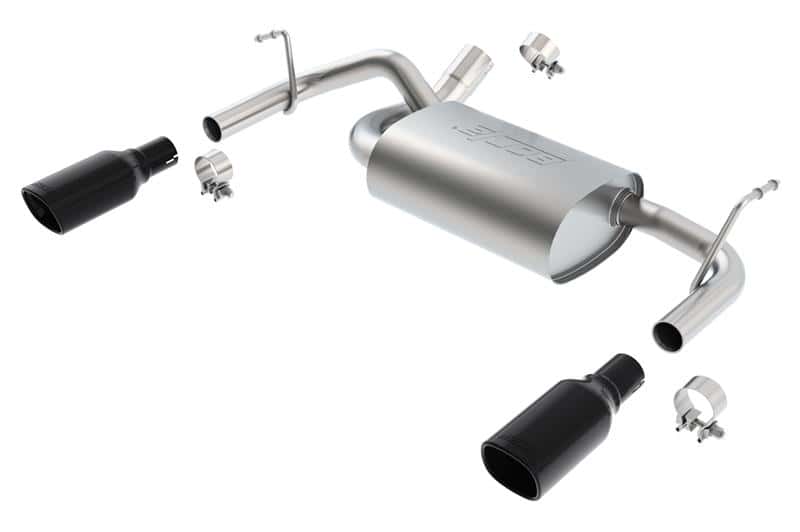 Borla — Borla 12-16 Jeep Wrangler 3.6AT/MT 4WD 2+4DR S/ SQ /RL/AC SR 2.5in, 2in Tip 3.5 sqx8 Black Chrome
Axle-Back System
ExhstSysKt - view 2