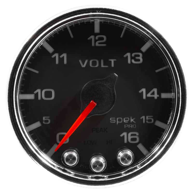 AutoMeter — Autometer Spek-Pro Gauge Voltmeter 2 1/16in 16V Stepper Motor W/Peak & Warn Blk/Chrm
GA 2" VOLT BCC SPEK - view 3