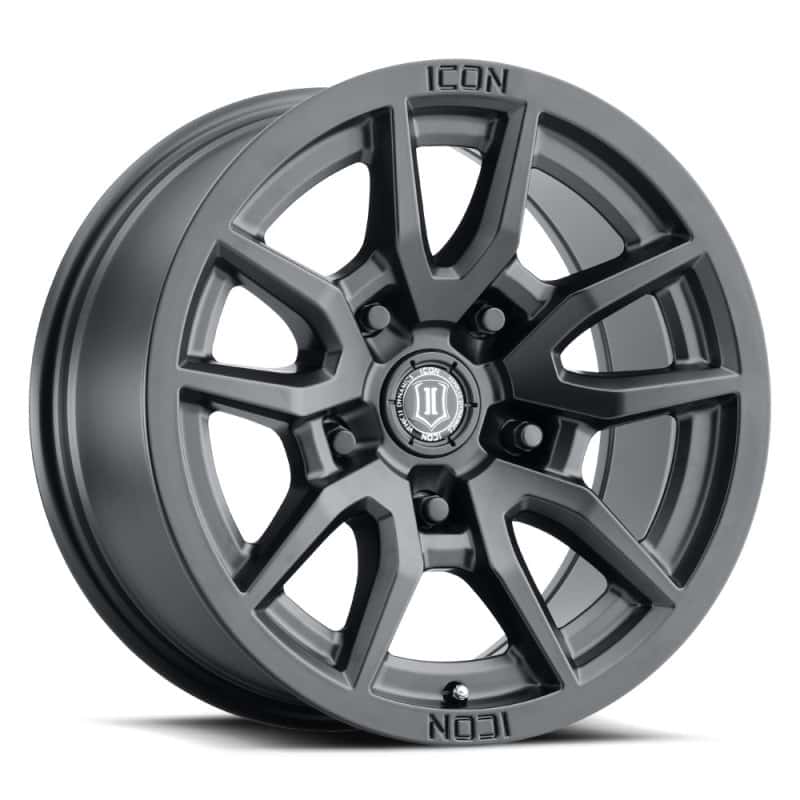 ICON — ICON Vector 5 17x8.5 5x150 25mm Offset 5.75in BS 110.1mm Bore Satin Black Wheel
VECTOR 5 WHEEL - view 1