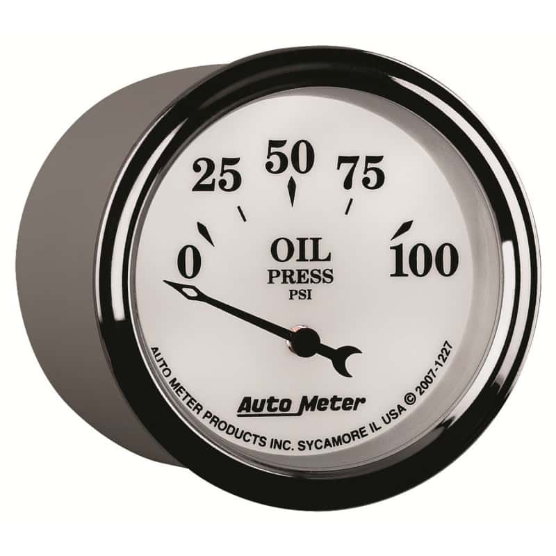 AutoMeter — AutoMeter Gauge Oil Press 2-1/16in. 100PSI Elec Old Tyme White II
2-1/16" OIL PRESS, 0 - view 12