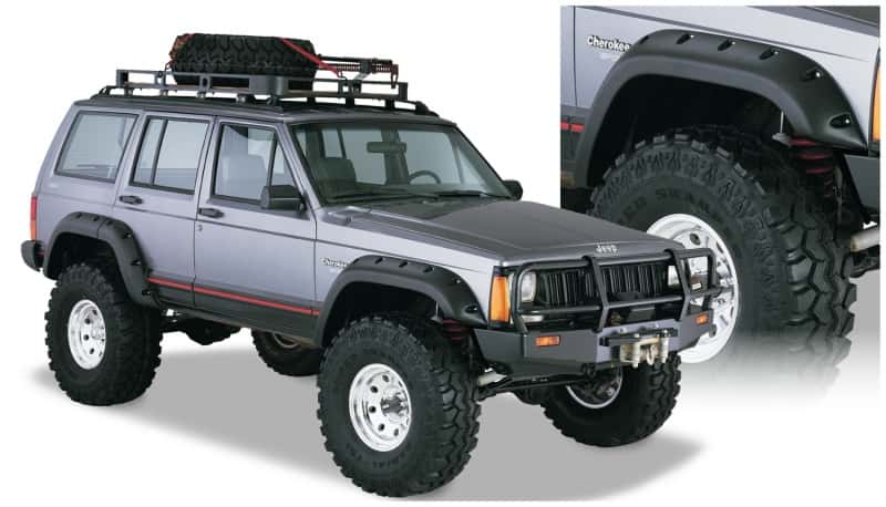 Bushwacker — Bushwacker 84-01 Jeep Cherokee Cutout Style Flares 4pc Fits 4-Door Sport Utility Only - Black
FF Jeep Cutout 4Pc - view 2