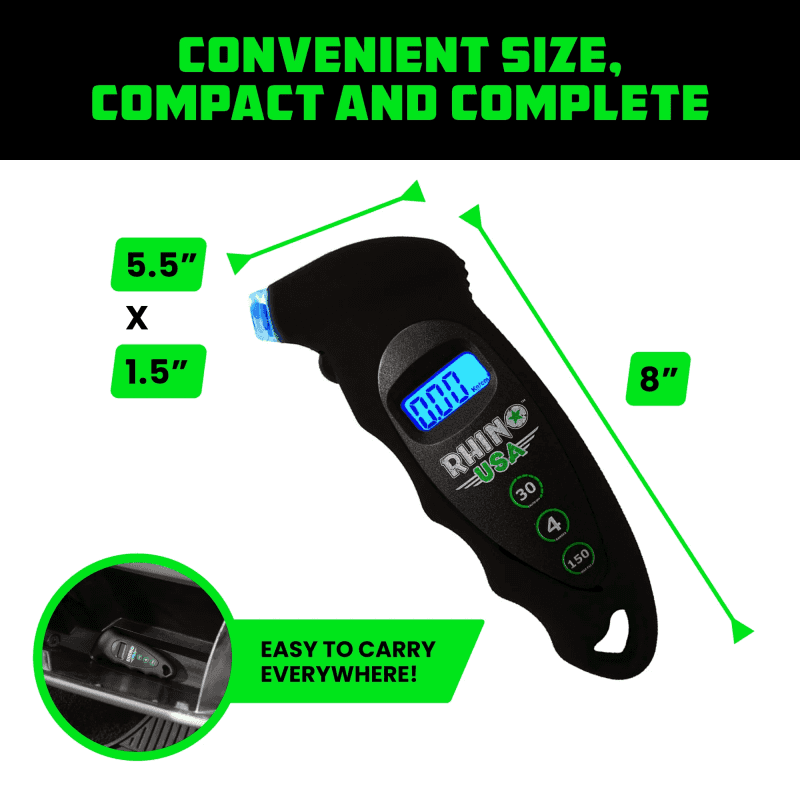 Rhino USA — Rhino USA Digital Tire Pressure Gauge 150 Psi (Black)
Tire Gauge - view 4