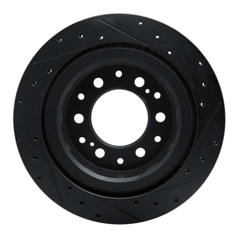 R1 Concepts — R1 2022-2025 Lexus GX550 Rear Left Drilled & Slotted Black Brake Rotor - view 5