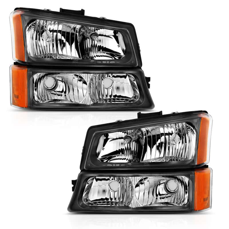 ANZO — ANZO 2003-2006 Chevy Silverado Crystal Headlight w/ Signal Light Black Amber (4 pcs)
Head Light Set
HdLtSet - view 1