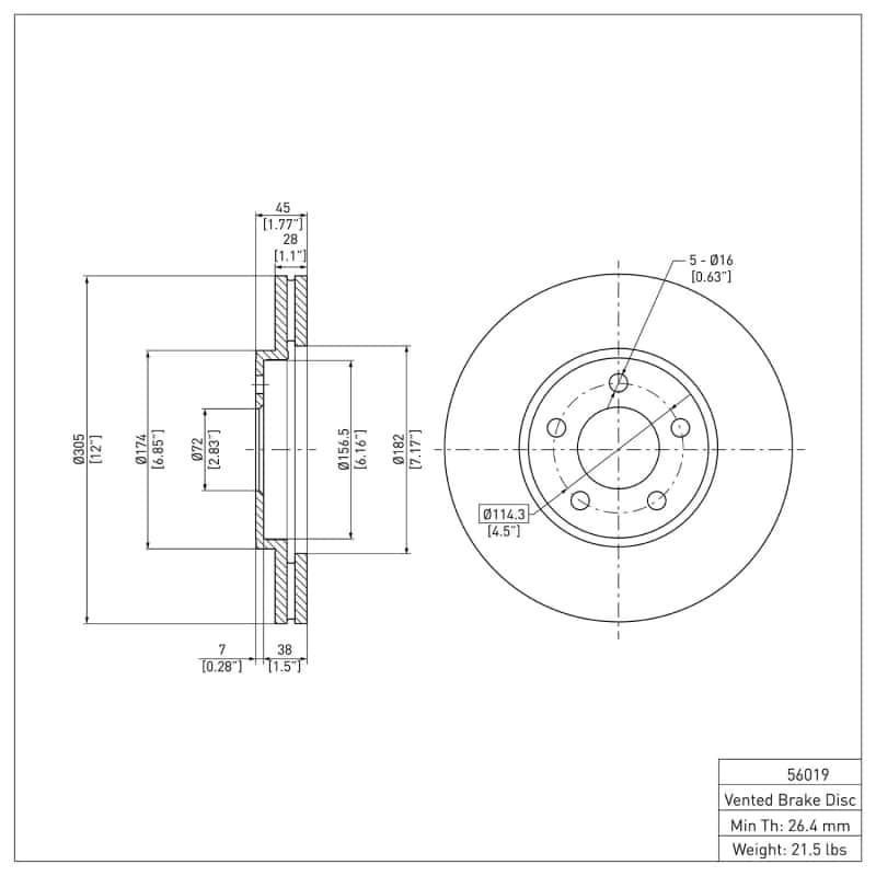 DFC — DFC 03-11 Ford Crown Victoria Front GeoSPEC Coated Rotor
DFC Brake Rotor - view 2