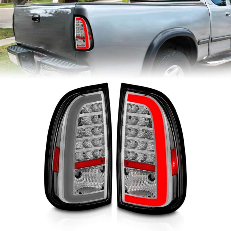 ANZO — ANZO 00-06 Toyota Tundra LED Taillights w/ Light Bar Chrome Housing Clear Lens - view 2