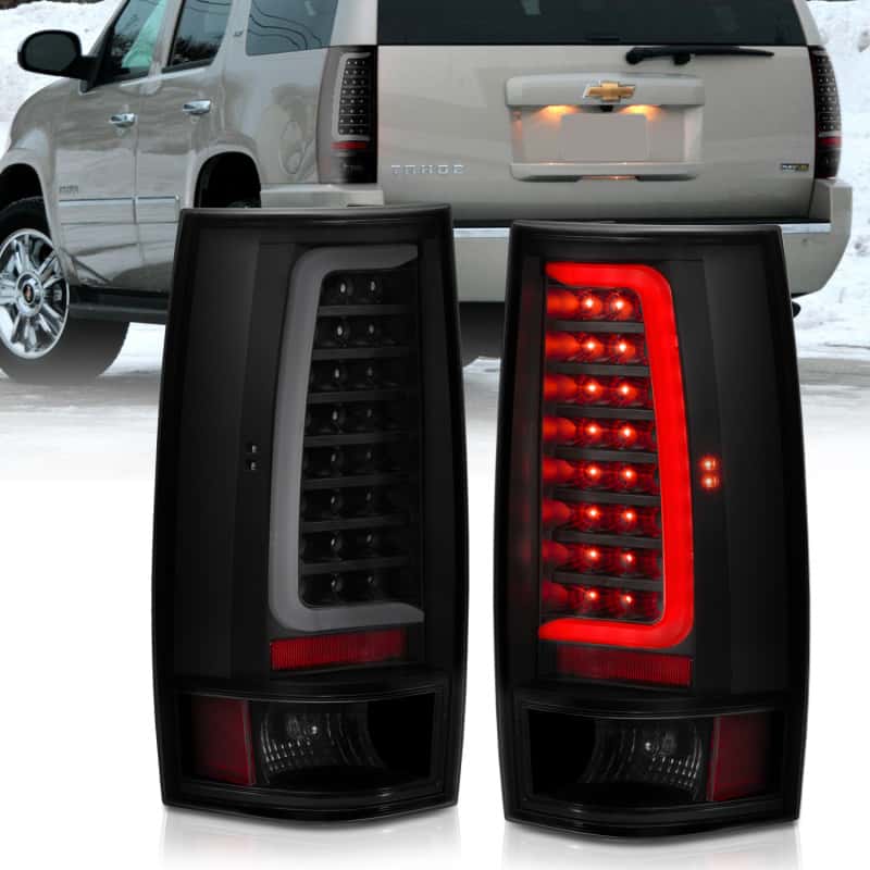 ANZO — ANZO 2007-2014 Chevy Tahoe LED Taillight Plank Style Black w/Smoke Lens - view 2