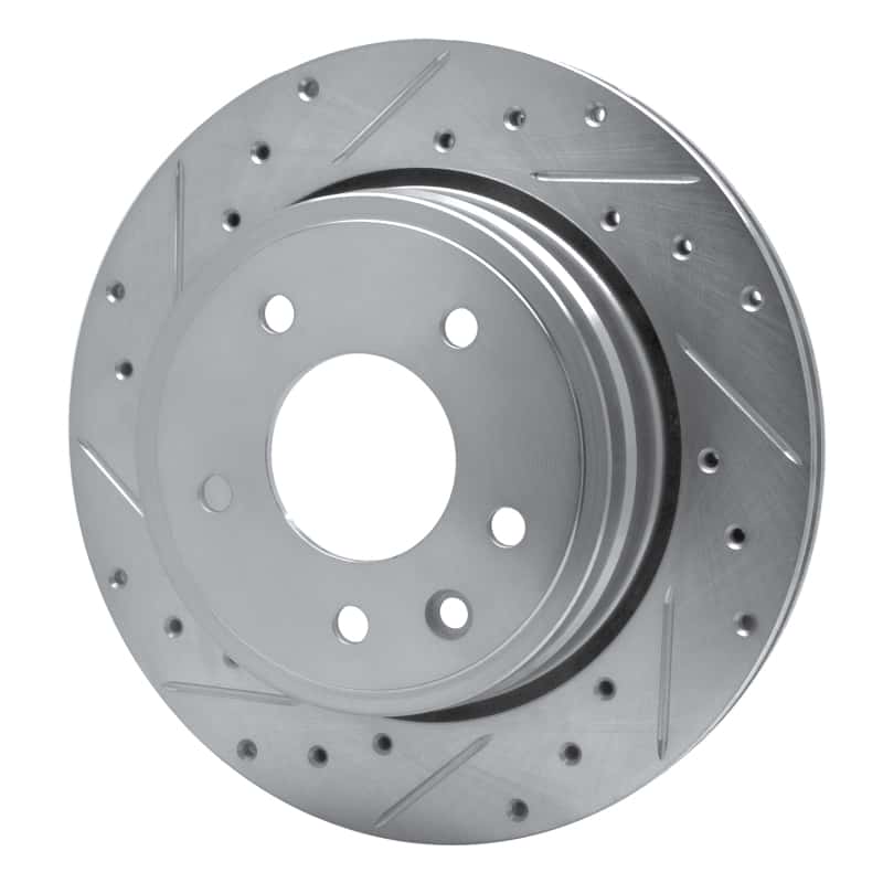 R1 Concepts — R1 1995-2006 Jaguar VanDEN PLAS Rear Left Drilled & Slotted Silver Brake Rotor
R1 Brake Rotor Drill - view 2