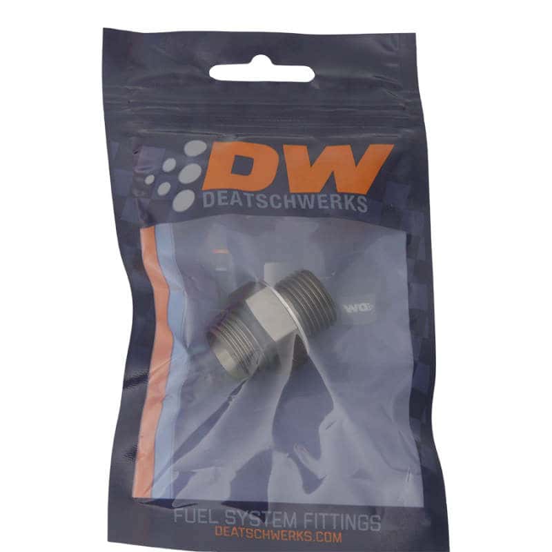 DeatschWerks — DeatschWerks 8AN ORB Male To 18 X 1.5 Metric Male (Incl O-Ring and Crush Washer) - view 1
