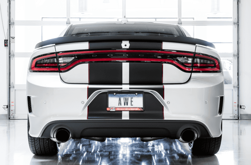 AWE Tuning — AWE Tuning 2015+ Dodge Charger 6.4L/6.2L Non-Resonated Touring Edition Exhaust - Diamond Blk Tips
Touring Exhaust - view 4