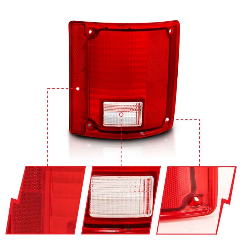ANZO — ANZO 1978-1991 Chevy Blazer Taillight Red/Clear Lens w/o Chrome Trim Fleetside (OE Replacement)
Tail Light Set
TailLightSet - view 8