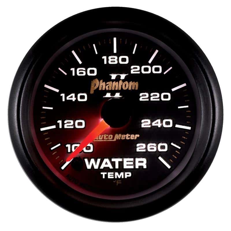 AutoMeter — Autometer Phantom II 52mm Full Sweep Electronic 100-260 Deg F Water Temperature Gauge
2-1/16" WATER TEMP, - view 3