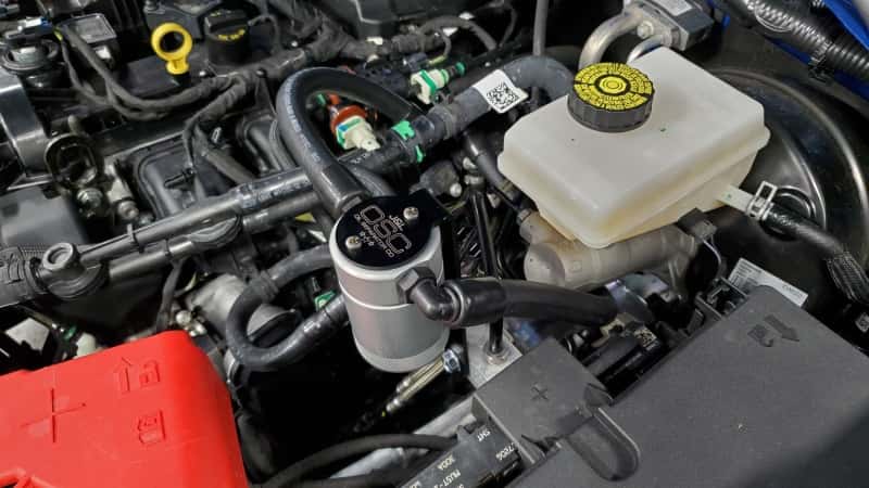 J&L — J&L 2021.5-2024 Ford Bronco 2.3L EcoBoost Oil Separator 3.0 Passenger Side - Clear Anodized
Oil Separator - view 3