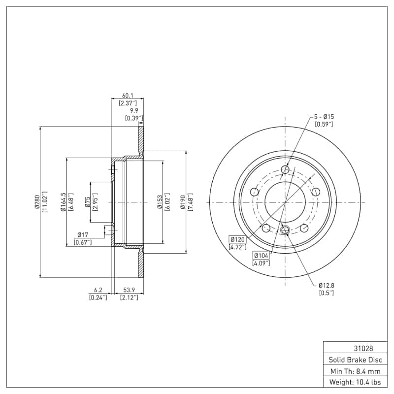 DFC — DFC 91-99 BMW 328i Rear GeoSPEC Coated Rotor
DFC Brake Rotor - view 2
