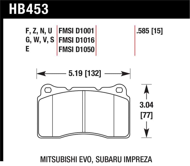 Hawk Performance — Hawk 03-06 Evo / 04-09 STi / 09-10 Genesis Coupe (Track) / 2010 Camaro SS DTC-70 Race Front Brake Pa
Disc Brake Pad - view 1
