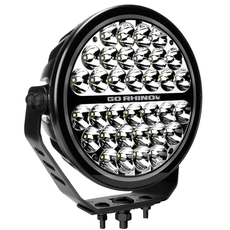 Go Rhino — Go Rhino Xplor Blackout Series Round LED Sgl Driving Kit w/DRL (Surface/Thread Stud Mnt) 9in. - Blk
BLK-RoundLight W/DRL - view 5