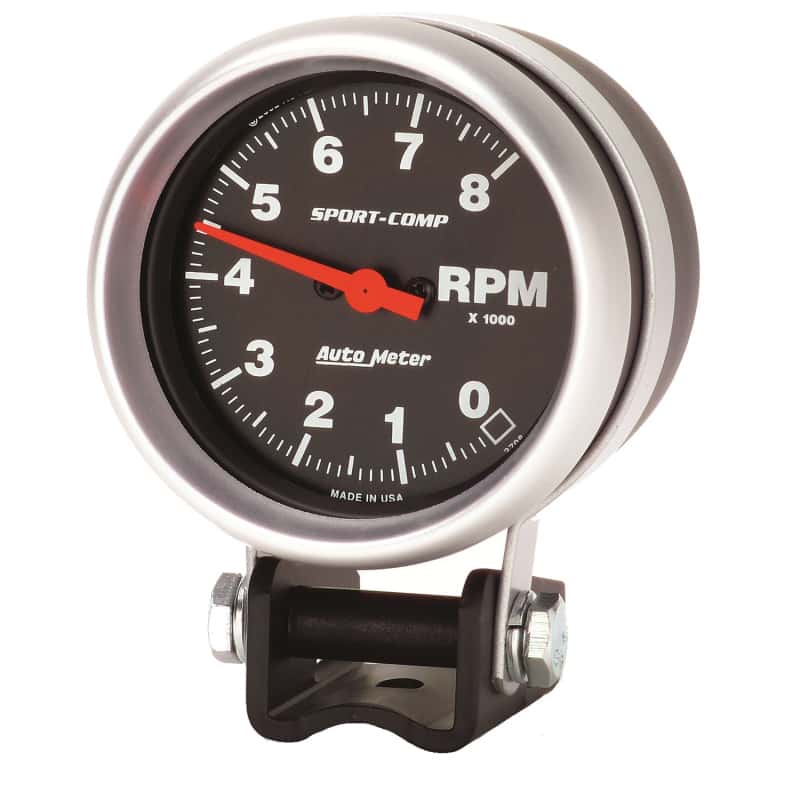 AutoMeter — Autometer Standard 2-5/8in 8,000 RPM Pedestal Mount Tachometer Sport Comp
2-5/8" TACH, 8,000 R - view 4