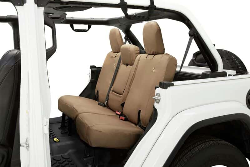 Bestop — Bestop 18-23 Jeep Wrangler JL 4-Door Exc. 4Xe Rear W/ Fold Down Arm Rest Seat Covers (Tan) - view 1