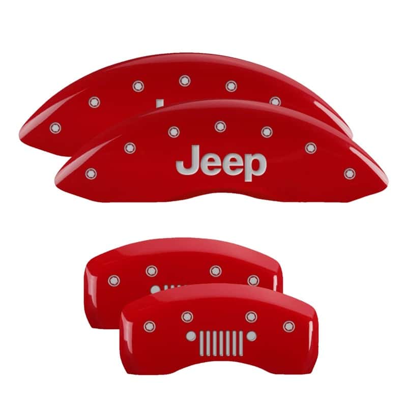 MGP — MGP 4 Caliper Covers Engraved Front JEEP Engraved Rear JEEP Grill logo Red finish silver ch
Caliper Covers - view 1