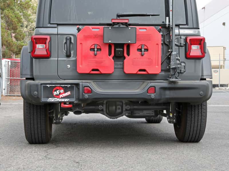aFe — aFe MACH Force-Xp Axle-Back Exhaust System w/Black Tip 18-20 Jeep Wrangler L4-2.0T / V6-3.6L
Axle-Back Exhaust - view 5